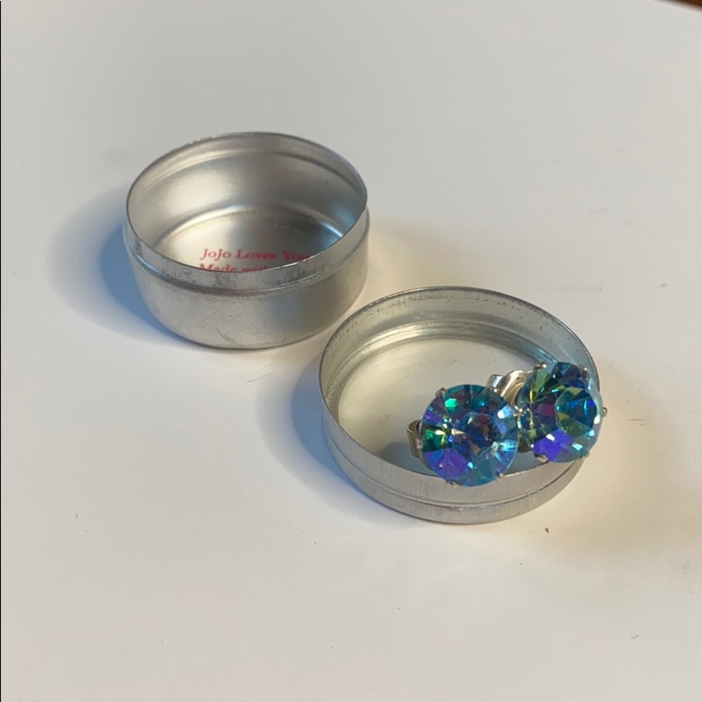 Jojo Loves You Glacier Blue Bling Studs Swarovski